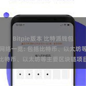 Bitpie版本 比特派钱包支持的区块链网络一览: 包括比特币、以太坊等主要区块链项目