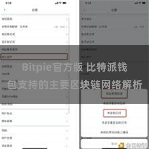 Bitpie官方版 比特派钱包支持的主要区块链网络解析